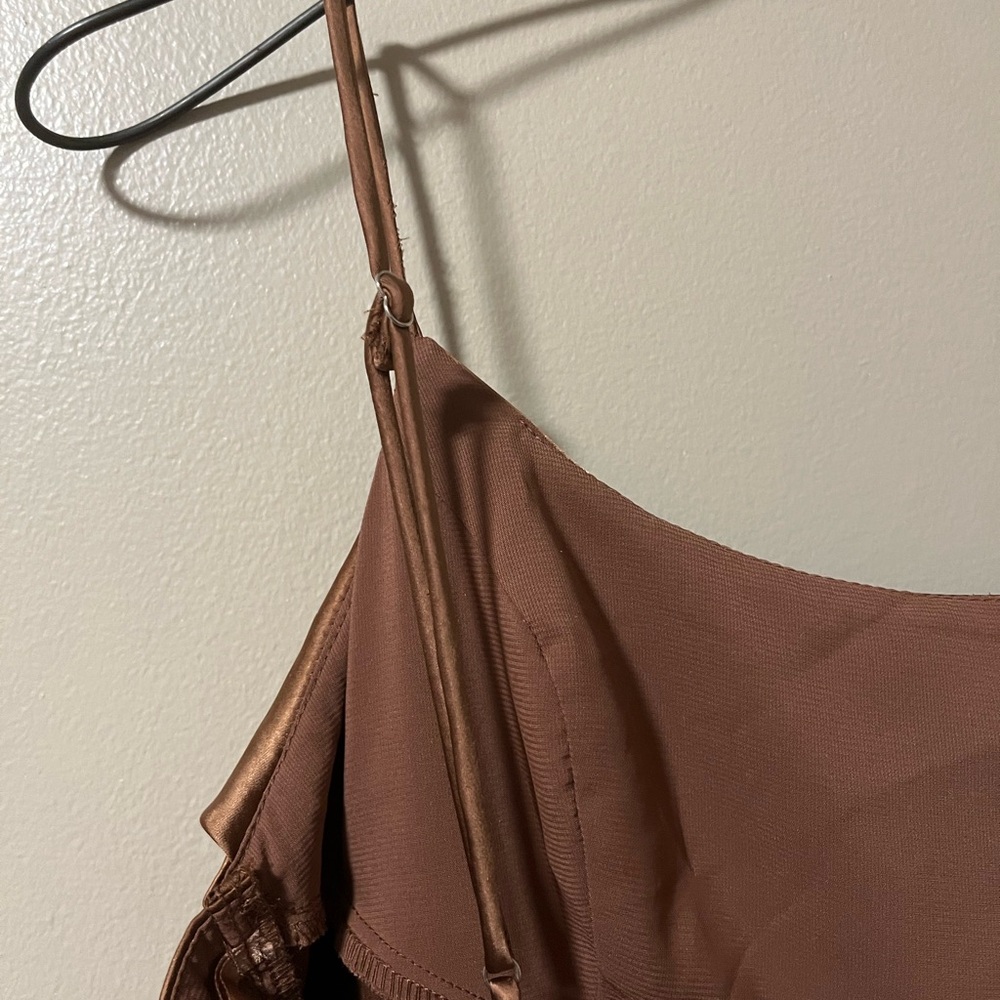 Saints & Secrets Brown Satin Slip Mini Dress Large NWT - Picture 7 of 14
